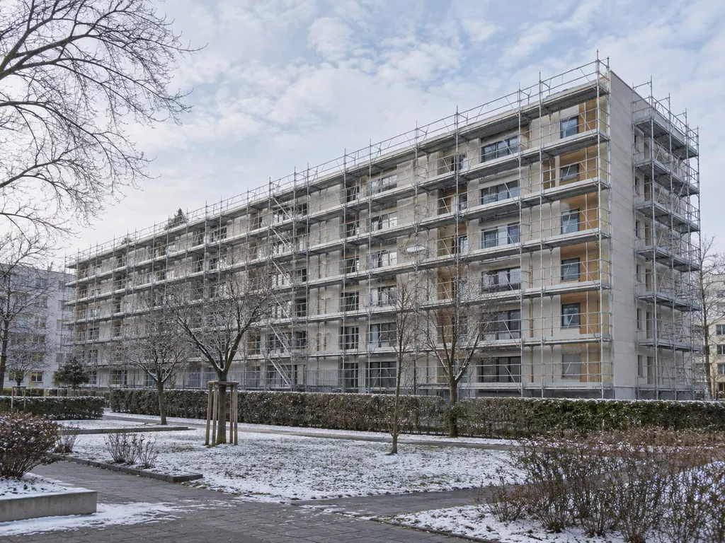 Échafaudage sur bâtiment