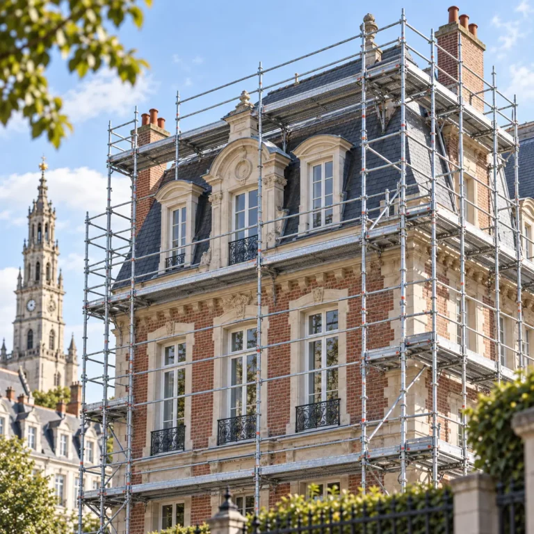 Échafaudage Arras sur un bâtiment de caractère en rénovation