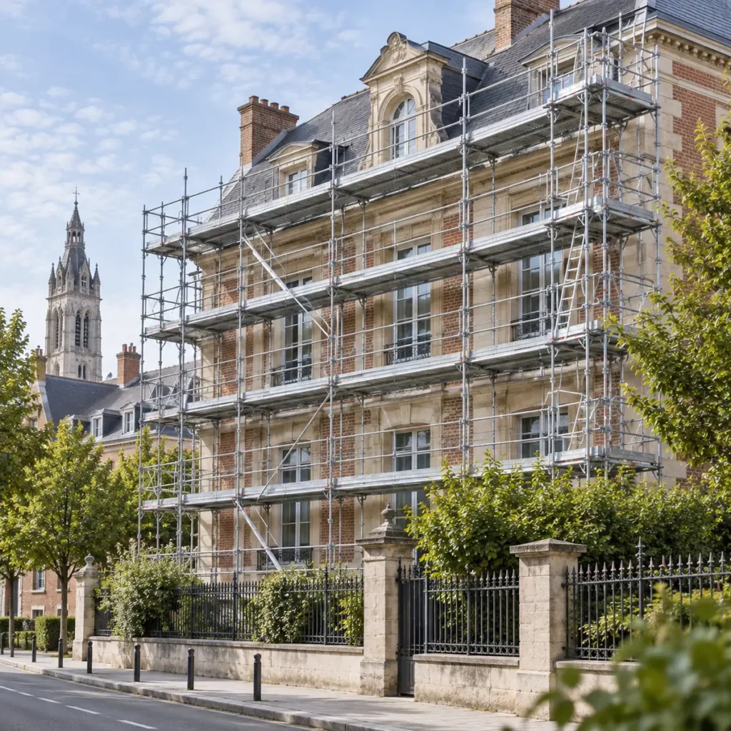 Échafaudage Douai sur un immeuble résidentiel ou institutionnel