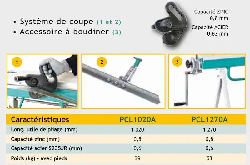 Plieuse de chantier ou d&rsquo;atelier Manuelle PCL 1020A — visuel produit